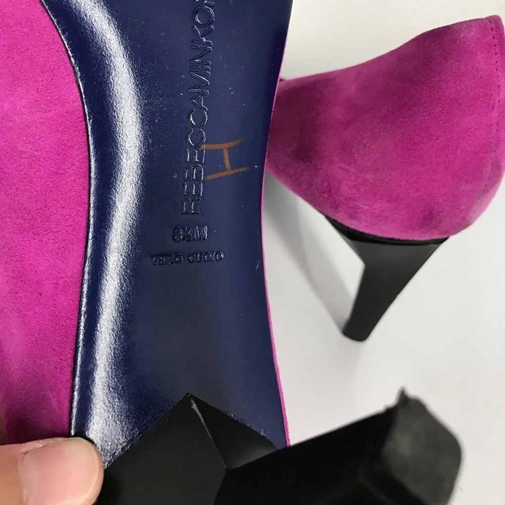 Rebecca Minkoff pink purple suede heels size 8.5 - Picture 4 of 4